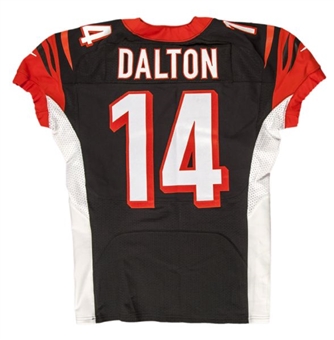 2013 Andy Dalton Game Worn Cincinnati Bengals Home Jersey From Week 16 Victory Vs Minnesota - PHOTO MATCHED